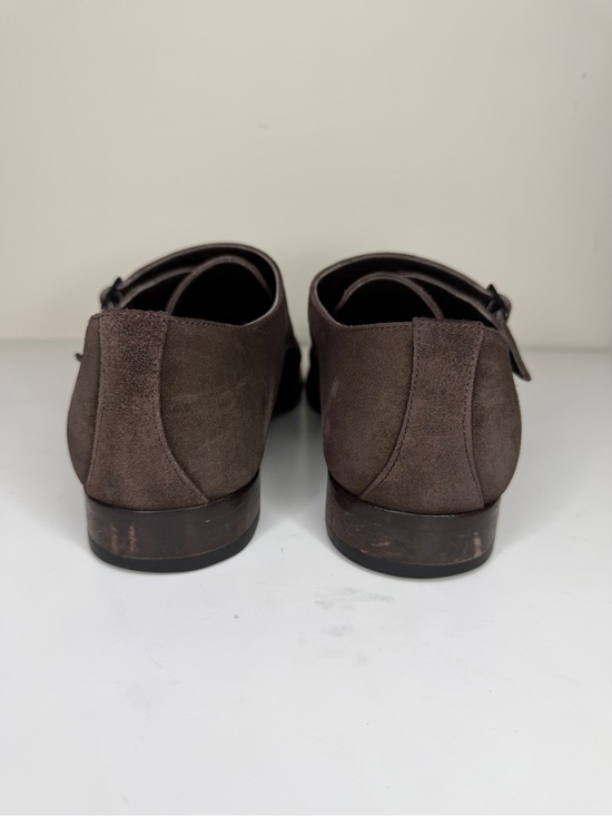SUITSUPPLY Brown Suede Double Monk Strap Shoes Men Size 44 UK 10 Made In Italy main image 12